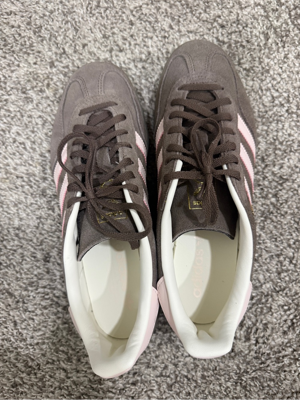 Adidas Gazelle Women's Suede Retro Trainer in Brown with Pink Accents